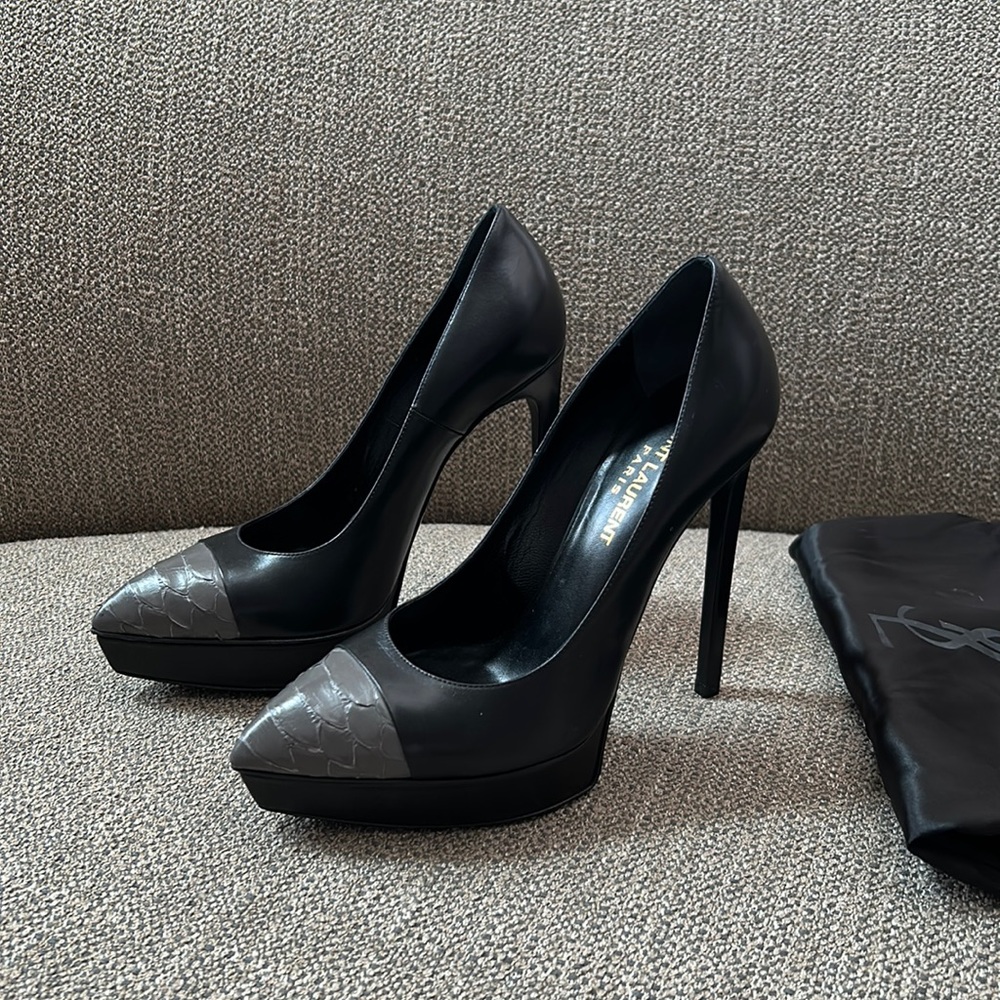 Saint Laurent Platform Pumps With Python Toe Fr36 - image 1